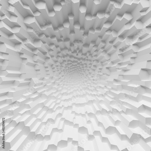 Naklejka - mata magnetyczna na lodówkę White geometric abstract polygons backdrop