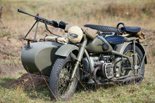 Old Military Motorcycle 