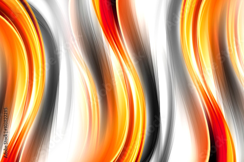 Naklejka - mata magnetyczna na lodówkę Orange Wave Design Background