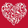 Heart. Pattern in the form of heart. Floral heart. Tracery heart