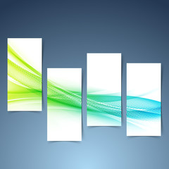 Canvas Print - Modern green blue futuristic swoosh banner set
