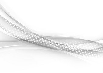 Wall Mural - transparent halftone modern swoosh wave line