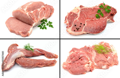 Nowoczesny obraz na płótnie zestaw różnych mięs