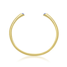 Beautifully Simple Yellow Gold Bangle With Sapphire Crystals