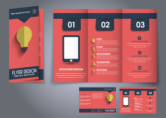 Design folding brochures in a flat style