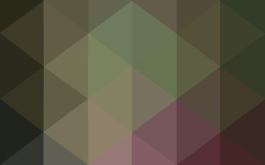 Multicolor dark pink, green polygonal design pattern, which consist of triangles and gradient in origami style.