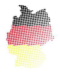 Wall Mural - Germany map halftone vector symbol icon  design. German flag color illustration isolated on white background.