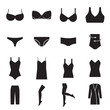 Set of underwear icons. Lingerie icons. Vector illustration