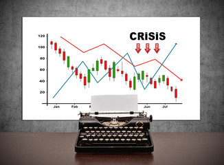 drawing crisis chart on placard