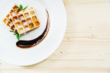 Wall Mural - waffle with chocolate