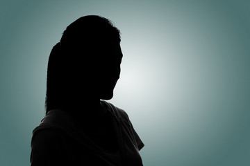 Silhouette woman portrait