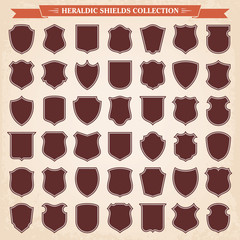 Canvas Print - heraldic shields silhouettes set