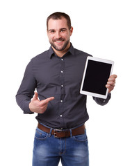 Wall Mural - businessman shows touch screen