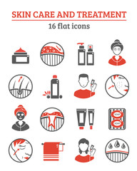 Canvas Print - Skin Cosmetics Icons Set 