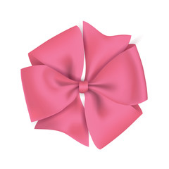 Wall Mural - Realistic pink gift ribbon