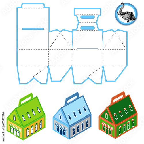 Gift Box Packaging Template Custom Rectangle Protective Box Design Caring Die Stamping Folding Instructions Ready Handle Portable Container Buy This Stock Vector And Explore Similar Vectors At Adobe Stock Adobe Stock