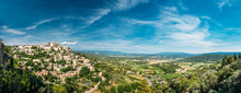 Scenic View Of Ancient Hilltop Village Of Gordes In Provence, Fr