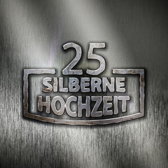 Sticker - Silberne Hochzeit - 25 -Logo Metall S