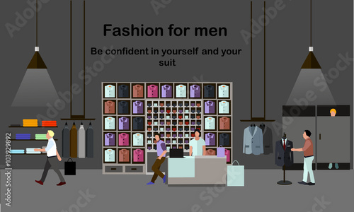 Men Fashion Concept People Shopping In A Mall Clothes Shop