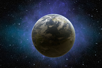 Wall Mural - planet earth from space with glowing dust