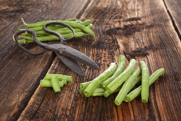 Canvas Print - Raw green beans.