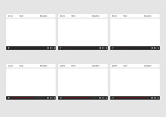 Canvas Print - video player 6 frame storyboard template