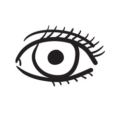 Hand drawn eyes set vector illustration black and white.