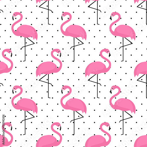 flamingo-wzor-na-tle-kropki-projekt-tlo-wektor-flamingo-dla-tkaniny-i-wystroj