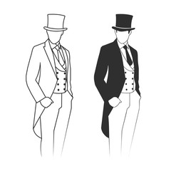 Wall Mural - silhouette of a gentleman in a tuxedo