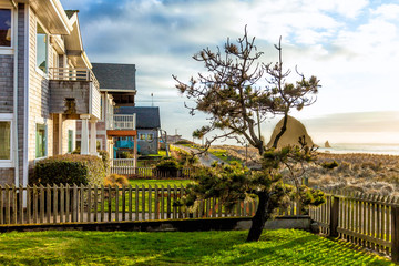 Wall Mural - Beach front houses on the Oregon coast