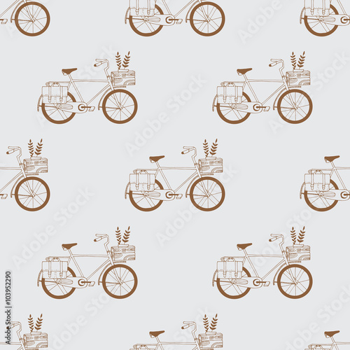 Cotton fabric Illustration of Bicycle, Riding on the bicycle, vector illustrat