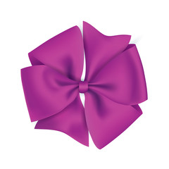 Wall Mural - Realistic purple gift ribbon