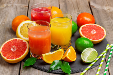 Wall Mural - Assortment of fresh juices