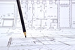 © georgimironi - Plan and planning designed building with a pencil on the drawing