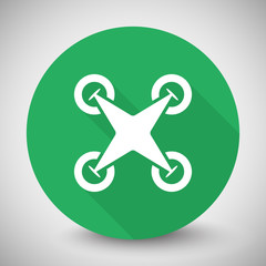 Wall Mural - white smartphone icon with long shadow on green circle