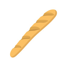 French baguette icon, cartoon style