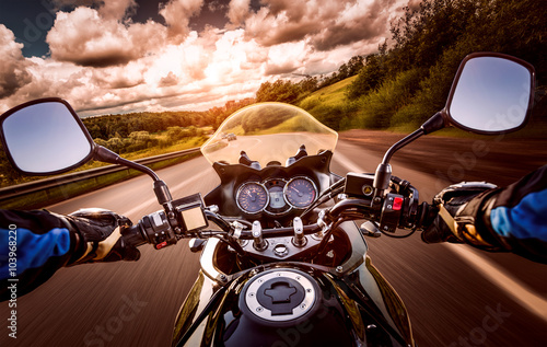 Biker First-person view Fototapeta