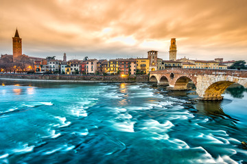 Wall Mural - Ponte di Pietra in Verona, Italy