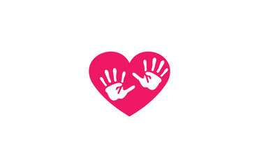 Sticker - hand heart logo social