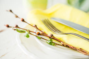 Spring easter table setting