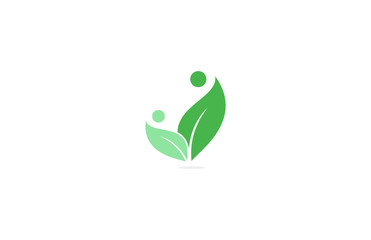 Sticker - leaf human eco logo