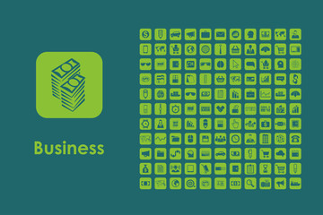 Canvas Print - Set of business simple icons