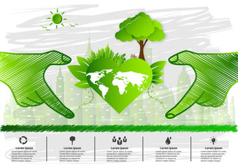 Ecology concept. save world vector illustration