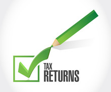 Tax Returns Check Mark Sign Concept