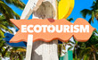 Ecotourism sign with palm trees