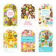 © anna_leni - Happy Easter Vector Gift Tag Template Flat Set