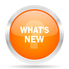 Poster - new orange silver metallic metallic chrome web circle glossy icon