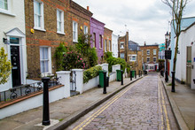 London Street Of Typical Small 19th Century Victorian Terraced Houses