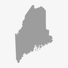 Aufkleber - Map of Maine State in gray on a white background