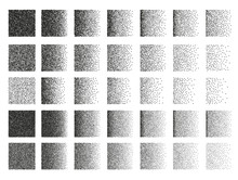 Set Of 35 Square Stipple Pattern For Design . Spot Engraving To Create Brushes . Engraving For Retro Backgrounds . Engraving For Shade . Highly Detailed Set Of Tile Engraving For Design